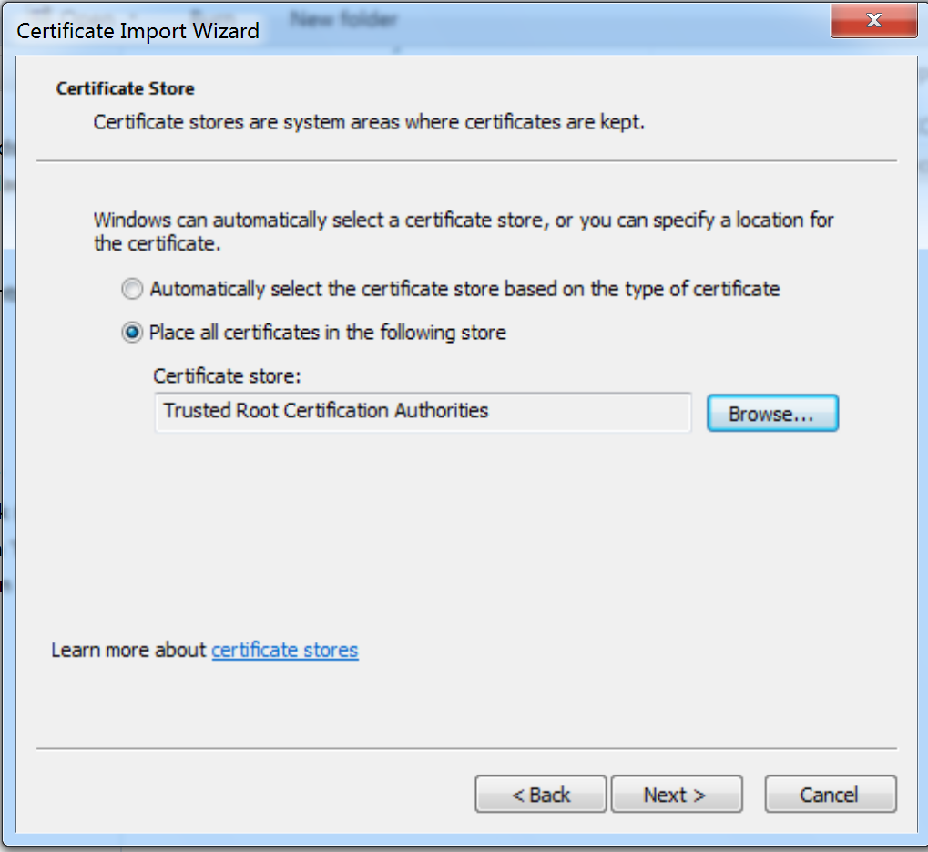 Certificate Installation